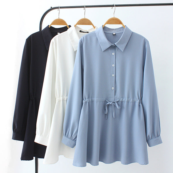 Camisa Slim Fit de Manga Larga con Cintura Marcada