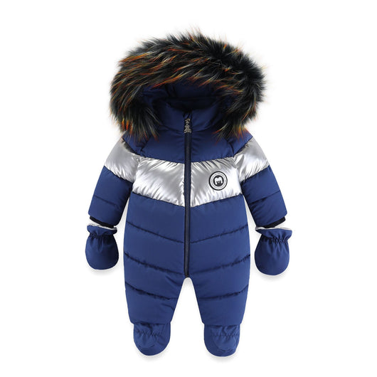 Mameluco Infantil con Cuello de Piel Acolchado para Invierno - Image 2