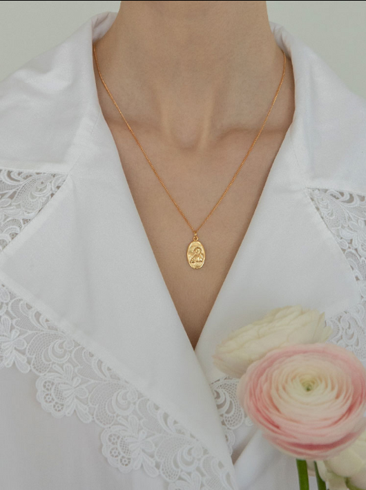 Collar Retro Ángel con Sello de Pintura Clásica Europea - Image 5