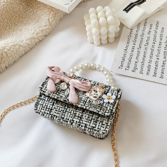 Bolso de Mano para Niña con Perlas