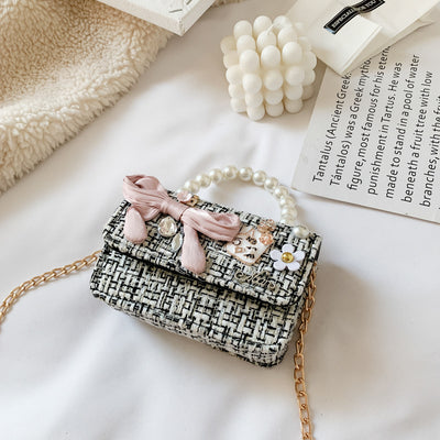 Bolso de Mano para Niña con Perlas