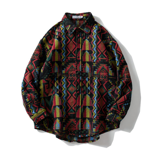 Chaqueta de Trabajo Étnica en Lana Gruesa para Hombre