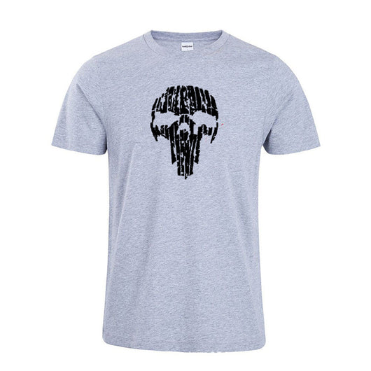 Playera Deportiva de Algodón Puro con Estampa Calavera Rota