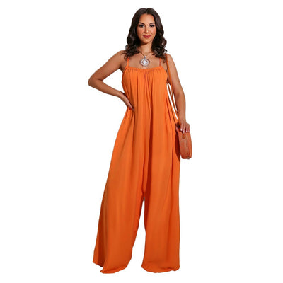 Jumpsuit Casual de Color Liso con Tirantes para Mujer - Image 13