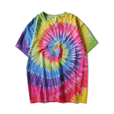 Playera Tie-Dye Holgada de Manga Corta Estilo Hippie - Image 6