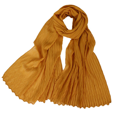 Pañuelo Femenino de Algodón Arrugado en Colores Sólidos - Image 39