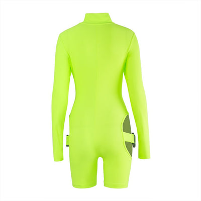 Jumpsuit Escolar Manga Larga Verde Neón con Bolsa Integrada - Image 11