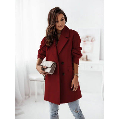 Abrigo de Lana Doble Botonadura con Cuello Tipo Blazer - Image 3