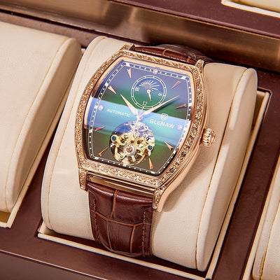 Reloj Mecánico Automático Impermeable con Esfera Luminosa de Cuero - Image 11