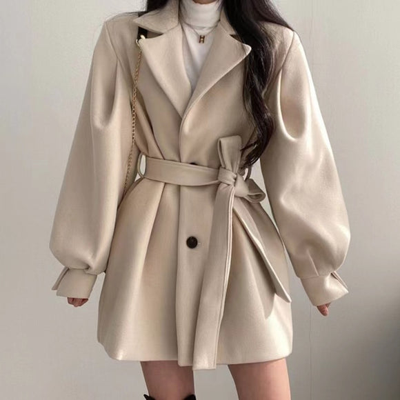Abrigo de Lana Estilo Hepburn para Mujer