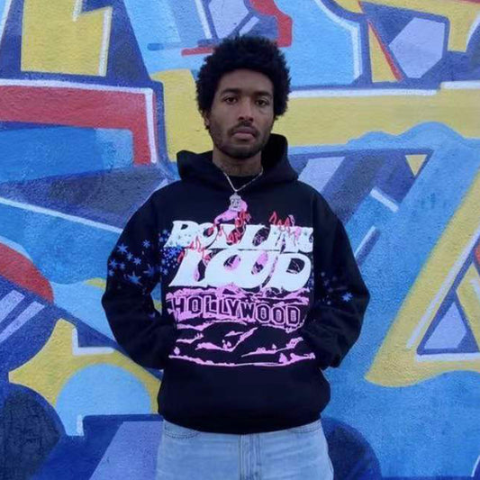 Sudadera Negra con Capucha para Festivales de Música - Casual y Cómoda
