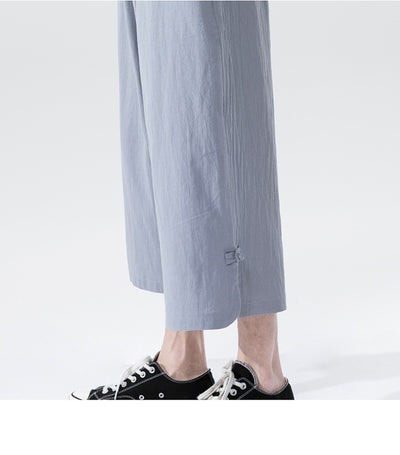 Pantalones Cortos de Lino con Botones Casuales - Image 24