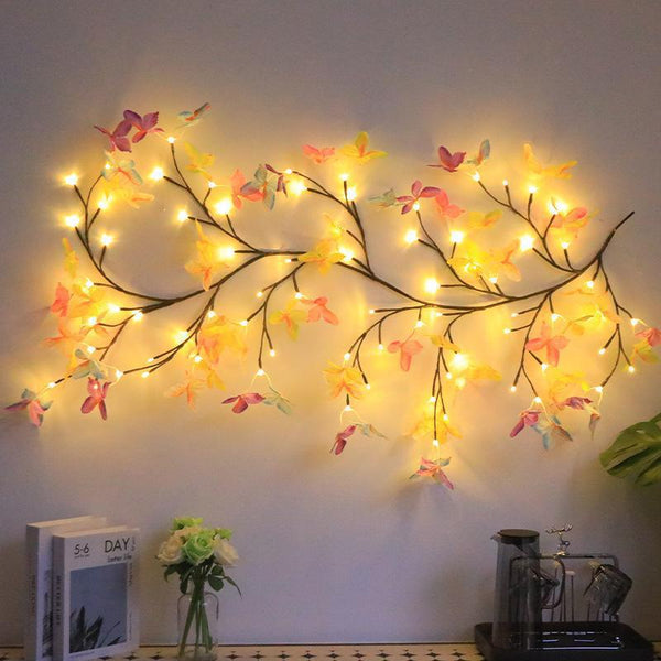 Lámpara LED de Rama Natural con Luz Cálida para Decoración Navideña