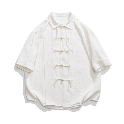 Camisa Hanfu de Algodón y Lino para Hombre - Estilo Tang Clásico Verano - Image 4