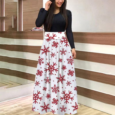 Conjunto de Falda Larga con Estampado Navideño Europeo y Americano - Image 10