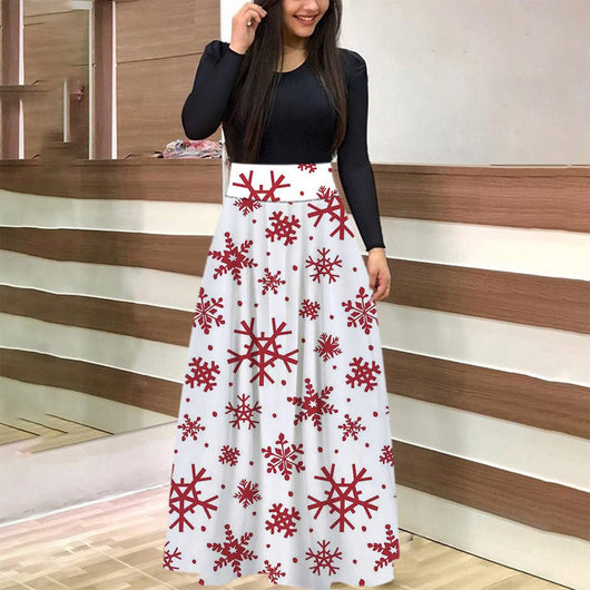Conjunto de Falda Larga con Estampado Navideño Europeo y Americano - Image 10