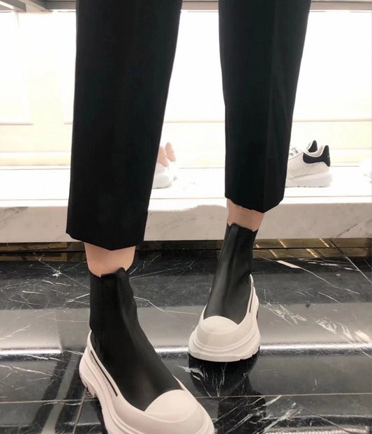 Botines Casuales de Cuero para Mujer - Estilo Versátil y Tendencia - Image 2