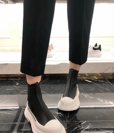 Botines Casuales de Cuero para Mujer - Estilo Versátil y Tendencia - Image 2