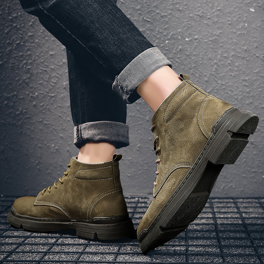 Botas Martín de Cuero con Forro Cálido - Estilo Retro Versátil para Hombre - Image 13