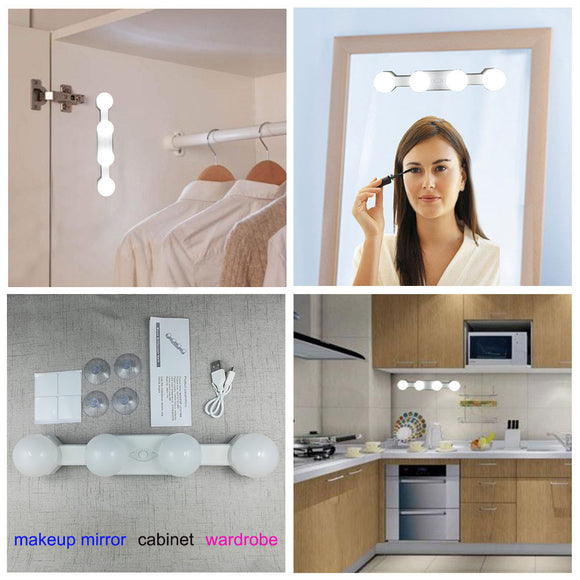 Espejo de Maquillaje con Luz LED y Carga Portátil