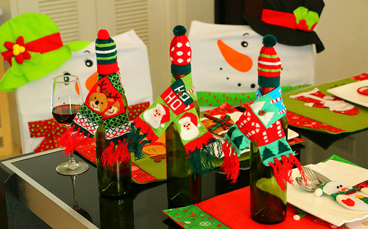 Juego de Botellas Decorativas Navideñas para Vino y Champagne - Image 9
