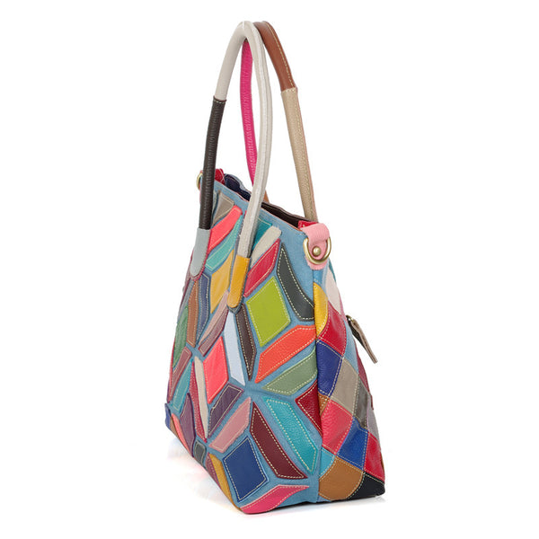 Bolso de Cuero Genuino Cosido a Mano