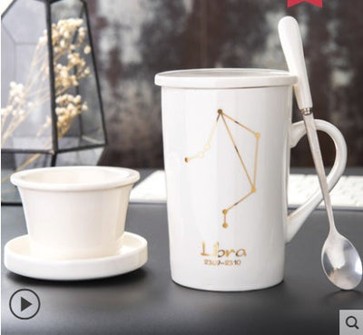 Taza de Cerámica Creativa con Tapa, Cuchara y Filtro para Té - Image 22
