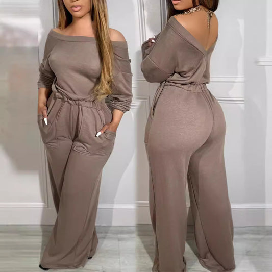 Jumpsuit Elegante Hombro Descubierto con Cintura Definida - Image 2