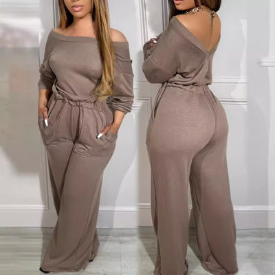Jumpsuit Elegante Hombro Descubierto con Cintura Definida - Image 2