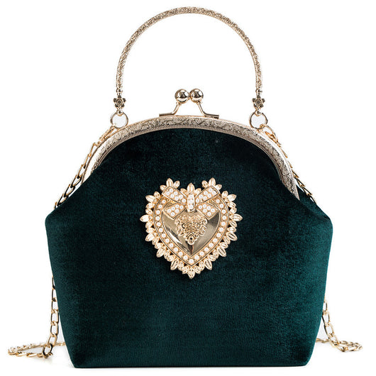 Bolso de Mano Retro Dorado en Terciopelo con Diamantes - Edición Personalizada - Image 14