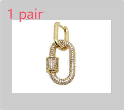 Aretes de Diamantes Completos tipo Carabiner - Image 6