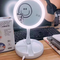 Espejo de Maquillaje LED Doble Cara Plegable con Almacenamiento y Carga USB