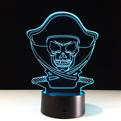 Lámpara Nocturna 3D Calavera Floral - Image 2