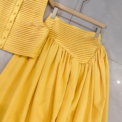 Conjunto Elegante con Chaleco Hueco y Falda Irregular - Image 20