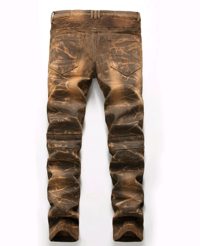 Pantalones Jeans Rectos Hombre Estilo Retro Locomotora - Image 4
