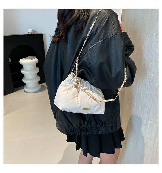 Bolso de Hombro con Cadena y Bordado de Diamantes para Mujer - Image 25