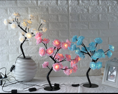 Lámpara de Mesa Árbol LED Rosa - Luz Decorativa Modeladora
