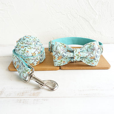 Collar para Perro con Estampado Floral Térmico y Moño Ajustable