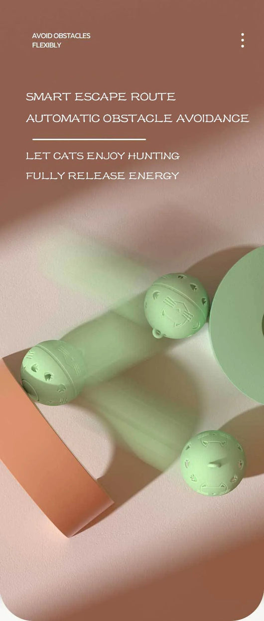 Light green spherical interactive cat toy with cut-out patterns and a central circular feature, measuring 1.89 inches. - Image 8