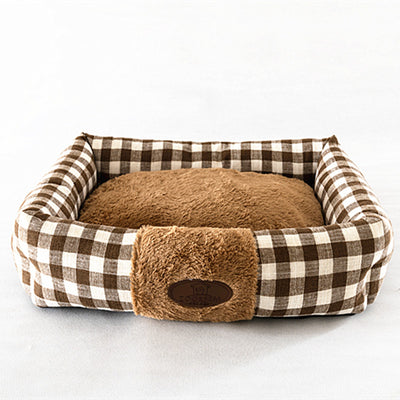 Cama Cuadrada para Gatos con Diseño Tartán - Image 4