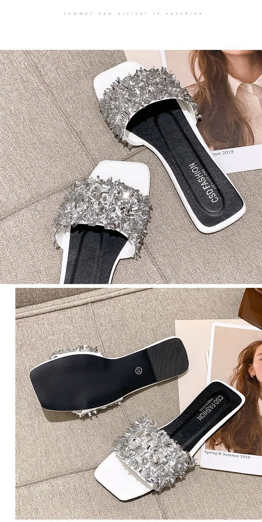 Sandalias de Playa Plus Size con Strass para Mujer - Image 16