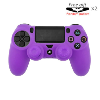 Bright yellow silicone protective cover for a PS4 controller, featuring black buttons and colored action symbols. - Image 6
