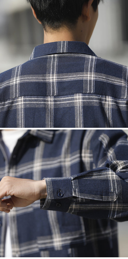 Camisa a Cuadros Hombre Talla Grande Corte Relajado - Image 8