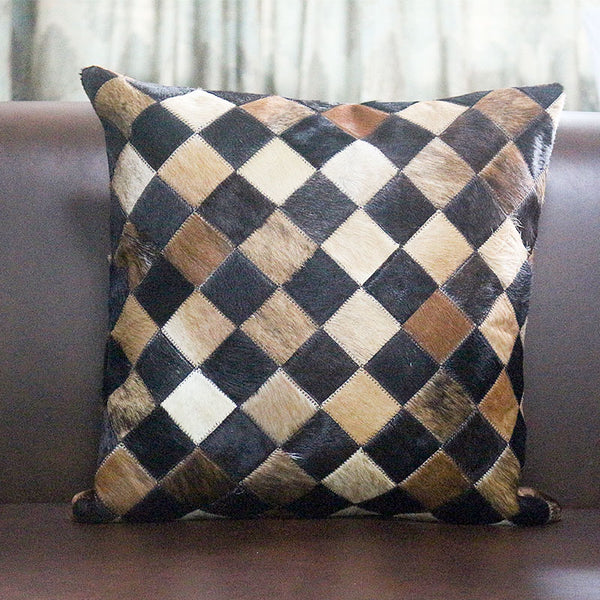 Almohada Decorativa de Piel Sintética con Tejido Entrelazado - Image 11
