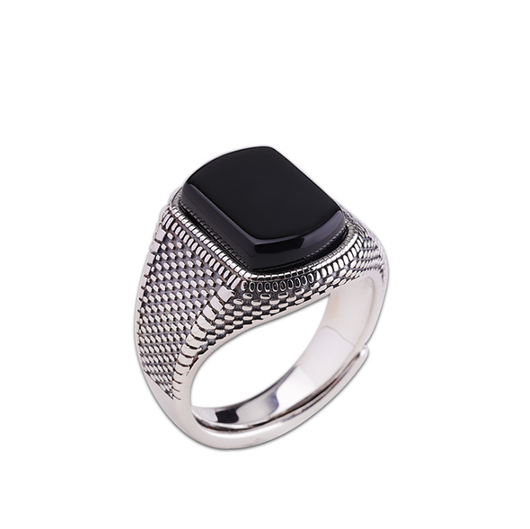 Pulsera de Plata Esterlina 925 con Ágata Negra Deslumbrante