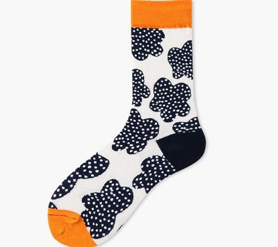 Calcetines Largos de Algodón para Mujer con Diseño Geométrico Otoñal - Image 3
