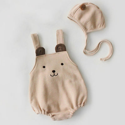 Bata sin mangas de algodón para bebé con gorro - Image 9