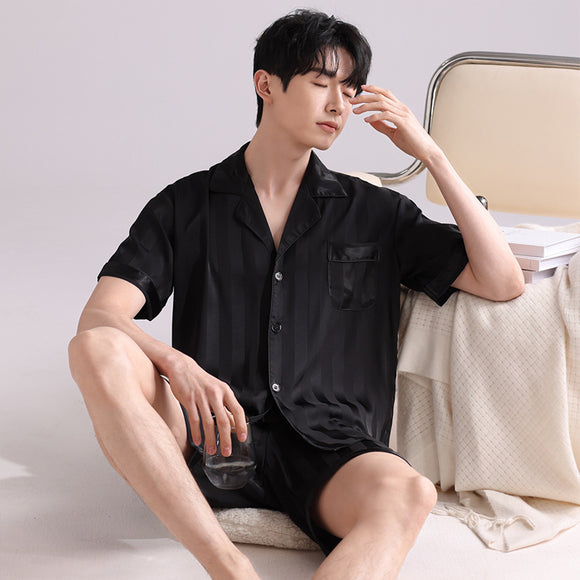 Pijama Hombre Ice Silk Primavera Verano Transpirable y Ligero