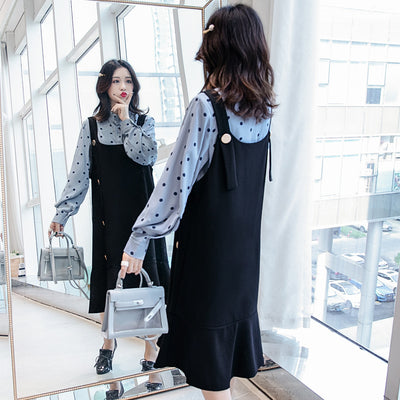 Vestido Premamá Dos Piezas con Blusa Reductora y Tirantes - Image 3