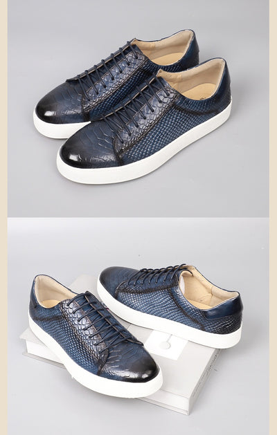 Zapatos Casuales de Cuero con Cordones y Textura Grabada para Hombre - Image 13